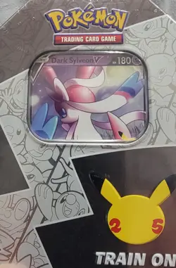 Pokemon 25th Anniversary Celebrations Tin Set: Lance's Charizard & Dark Sylveon - Image 5