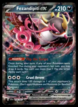 Fezandipiti ex 038/064 Double Rare Shrouded Fable Pokemon Near Mint - Image 1