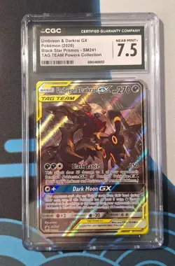 2020 Pokemon Black Star Umbreon Darkrai GX #SM241 Tag Team Powers CGC 7.5 - Image 1