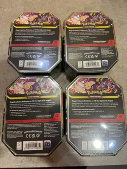 POKEMON TCG MEGA MOONLIT TIN MEGA GENGAR EX LOT OF 4 New Factory Sealed - Image 2