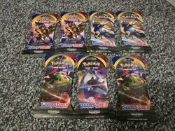 Pokemon Sword and Shield Sleeved Booster Pack Base Set Lot Of 8 Sealed - Image 1