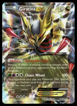Giratina EX 57/98 Holo EX Rare Ancient Origins Pokemon DMG - Image 1