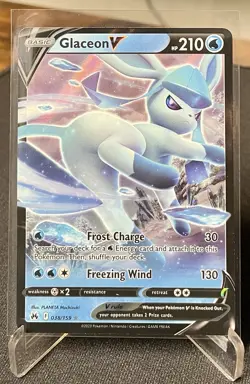 Pokemon Crown Zenith | Glaceon V 38/159 | MINT FRESH PULL - Image 1