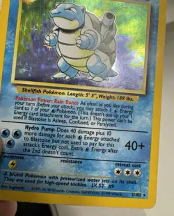 Pokemon TCG Blastoise Holo-Rare 2/102 Base Set Unlimited LP-/MP Original Owner - Image 5