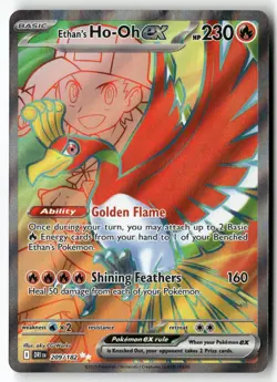 Ethan's Ho-Oh ex 209/182 Ultra Rare Destined Rivals Pokemon Near Mint - Image 1