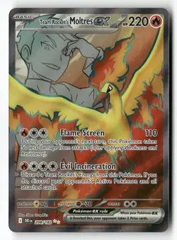 Team Rocket's Moltres ex 208/182 Ultra Rare Destined Rivals Pokemon Near Mint - Image 1