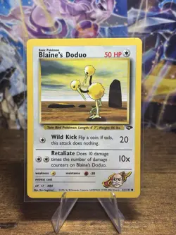 Blaine's Doduo 61/132 Gym Challenge Unlimited Common Pokemon TCG - MP - Vintage - Image 1