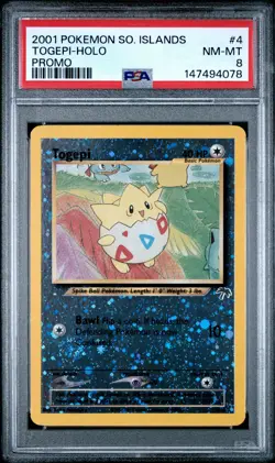 2001 POKEMON SOUTHERN ISLANDS PROMO #4 TOGEPI-HOLO PSA 8 - Image 1