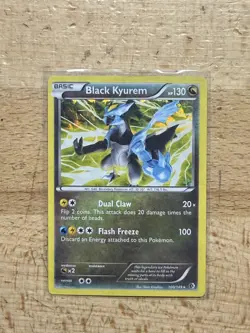 Black Kyurem 100/149 Rare Boundaries Crossed Pokemon Cracked Ice Holo LP - Image 1