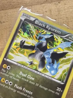 Black Kyurem 100/149 Rare Boundaries Crossed Pokemon Cracked Ice Holo LP - Image 2