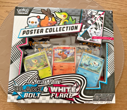 Pokemon TCG Scarlet & Violet Black Bolt & White Flare Poster Collection Box New - Image 1