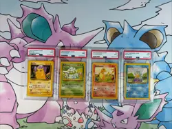 PSA 9 MINT Pokemon Slab Lot-1999 Base Pikachu Charmander Squirtle Bulbasaur - Image 1