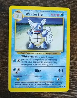Pokemon Base Set Wartortle 42/102 Non Holo 1999-2000 UK Print - Image 1