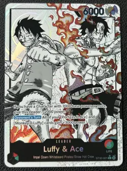 2026 One Piece ST30-001 Luffy & Ace leader Alternate Art B&W ENGLISH - MINT - Image 1