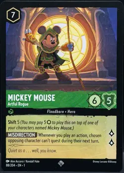 Disney Lorcana EN 1 MICKEY MOUSE Artful Rogue #88 Super Rare (2) | BUY 4+ 40% OF - Image 1