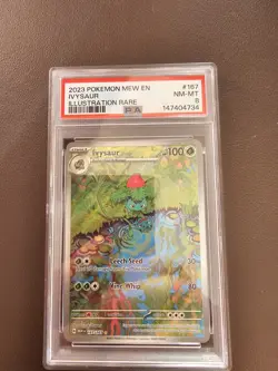 Pokemon TCG Ivysaur Scarlet Violet-151 Holo Card 167/165 Illustration Rare PSA 8 - Image 1
