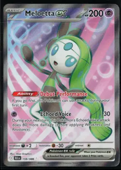 2025 Scarlet & Violet Series - Black Bolt #159/086 Meloetta ex (Full Art UR) - Image 1