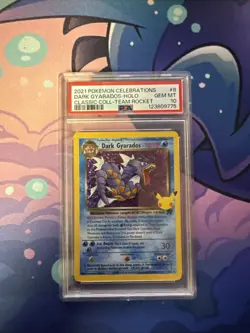 2021 POKEMON CELEBRATIONS DARK GYARADOS- HOLO CLASSIC COL-TEAM ROCKET #8 PSA 10 - Image 1