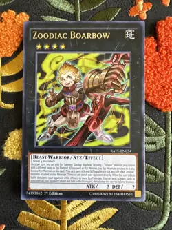 Yu-Gi-Oh! TCG Zoodiac Boarbow RATE-EN054 Rare 1st Edition Near Mint - Image 1