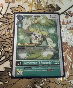 Digimon Card Game Terriermon (X Antibody) Pre-Release Foil BT16-038 - Image 1