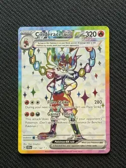 Cinderace ex 157/142 Sv07: Stellar Crown Holo Pokemon Card - Image 1