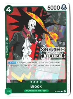 Brook (Judge Pack Vol. 2) OP02-040 - One Piece Promo Stamped Card PR Foil NM - Image 1