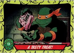 Teenage Mutant Ninja Turtles #58 Trading Card A Tasty Treat 1989 Mint - Image 1