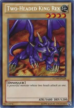 Yugioh! LP Two-Headed King Rex - LCYW-EN158 - Secret Rare - 1st Edition Lightly - Image 1