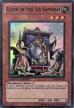 Yugioh - Elder of the Six Samurai (Super Rare) (Limited) - SAAS-EN001 (P) - Image 1