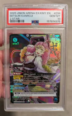 PSA 10 - Mitsuri Kanroji SR** - 034 Union Arena Demon Slayer Vol. 2 - POP 17 - Image 1