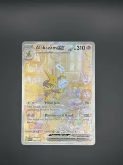 NM Alakazam ex 201/165 SV: Scarlet & Violet 151 Pokemon TCG Card Full Art - Image 1