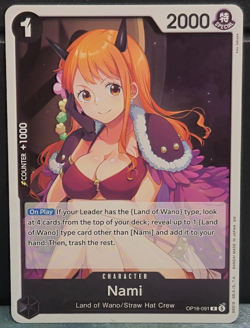Nami OP16-091 One Piece The Time of Battle Super Rare Foil Card Game TCG NM - Image 1