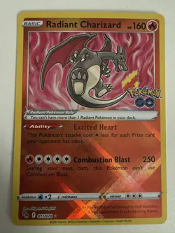 Radiant Charizard & Blastoise Pokemon GO TCG Cards 011/078, 018/078 - Image 2