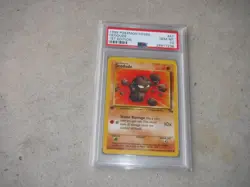 1999 POKEMON FOSSIL GEODUDE 1ST EDITION CARD #47 ROCK POKEMON GRADED PSA 10 - Image 3