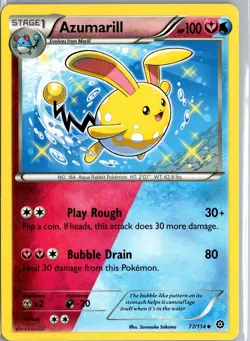Azumarill - 77/114 - Rare - Pokemon Card [XY Steam Siege] Regular LP - Image 1