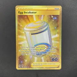Pokemon Go Egg Incubator Card Full Art Gold Holo, Secret Rare 087/078 - Image 1