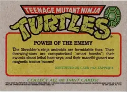 Teenage Mutant Ninja Turtles #41 Trading Card Power of the Enemy 1989 Mint - Image 2