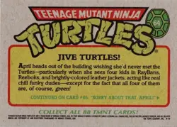 Teenage Mutant Ninja Turtles #64 Trading Card Jive Turtles 1989 Mint - Image 2
