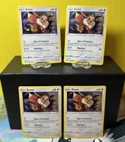 LOT of 4 Eevee SWSH042 NM x3 LP x1 Sun&Moon Black Star Promo Pokemon TCG - Image 1