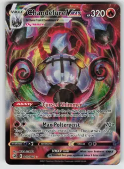 Chandelure VMAX 040/264 Holo VMAX Rare Fusion Strike Pokemon Holo Near Mint - Image 1