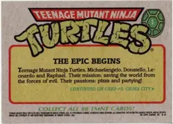 Teenage Mutant Ninja Turtles #1 Trading Card The Epic Begins 1989 New Mint - Image 3