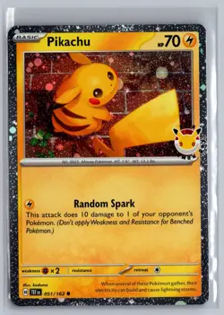 Pikachu 051/162 Common Temporal Forces Pokemon Near Mint - Image 1