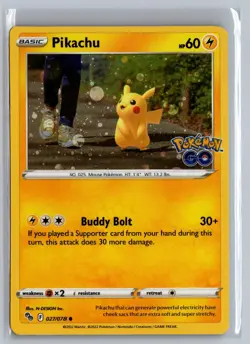 Pikachu 027/078 Common Pokemon GO Pokemon Near Mint - Image 1