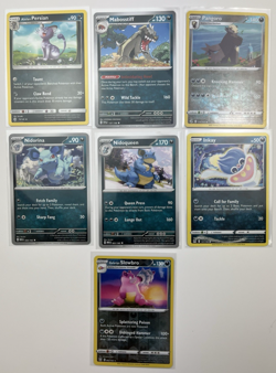 7 Card Lot various Pokemon persian inkay nidoran slow bro pangoro TCG common - Image 1