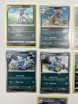 7 Card Lot various Pokemon persian inkay nidoran slow bro pangoro TCG common - Image 2