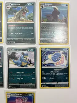 7 Card Lot various Pokemon persian inkay nidoran slow bro pangoro TCG common - Image 3
