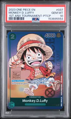 2023 One Piece Monkey D. Luffy P-037 1st Anniversary Tournament PSA 10 English - Image 1