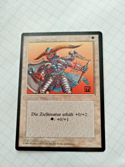 Mtg Holy Armor (Heilige Rustung) FBB German Regular Miscut - Uncirculated - Image 1