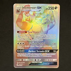 Incineroar GX Secret Rainbow 188/181 Sm-Team Up Holo Sun & Moon Pokemon - Image 1
