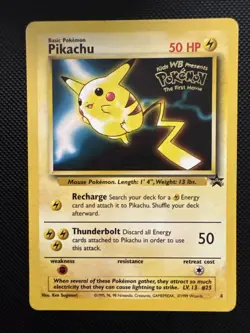 Pikachu (Movie Promo) 04/53 Wotc Promo Regular Black Star Promo Pokemon - Image 1
